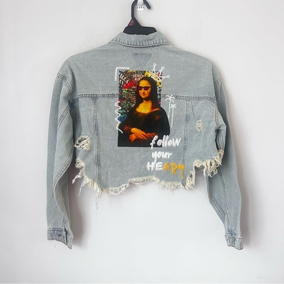 Trio Jackets & Blazers - Trio Urban Women’s Mona Lisa Denim Jacket Size Small black ®️